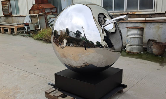 अच्छी कीमत धातु पॉलिश स्टेनलेस स्टील फल सेब मूर्तिकला आउटडोर सजावट ऑनलाइन