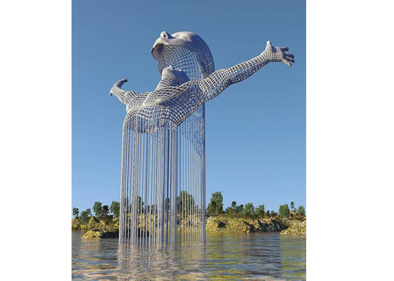 अच्छी कीमत आधुनिक आउटडोर सजावट 316 स्टेनलेस स्टील फिगर स्कल्पचर फाउंटेन ऑनलाइन