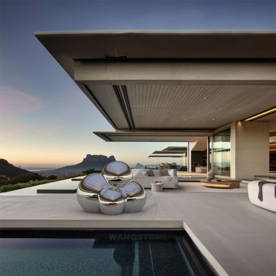 अच्छी कीमत स्टेनलेस स्टील कला पॉलिश आउटडोर धातु मूर्तिकला कोबलस्टोन डिजाइन ऑनलाइन