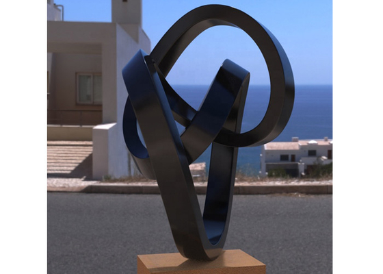 अच्छी कीमत कस्टम चित्रित धातु कला स्टेनलेस स्टील अमूर्त घुमावदार मूर्तिकला आउटडोर के लिए ऑनलाइन