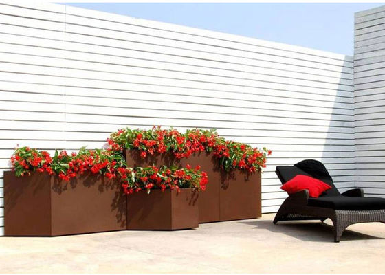 अच्छी कीमत आधुनिक आयताकार जंग खाए Corten Steel Planter Anti Corrosion Classic Design ऑनलाइन