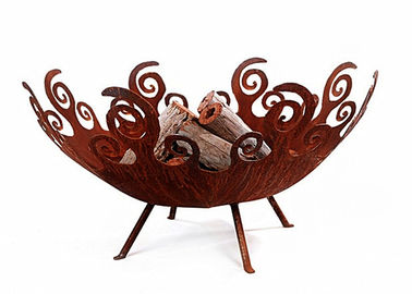 अच्छी कीमत फ्लॉवर फीचर आधुनिक स्टील फायर पिट, कस्टम स्टील फायर पिट कंटेनर ऑनलाइन