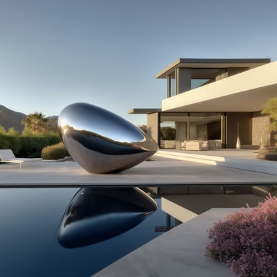 अच्छी कीमत दर्पण पॉलिश आधुनिक स्टेनलेस स्टील आउटडोर अमूर्त मूर्तिकला आगमन डिजाइन ऑनलाइन