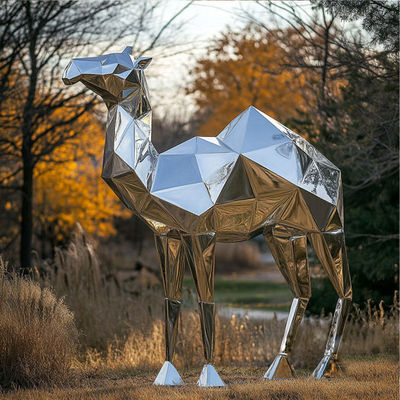 अच्छी कीमत थ्रीडी ड्राइंग मिरर पॉलिश ज्यामिति स्टेनलेस स्टील ऊंट मूर्तिकला ऑनलाइन