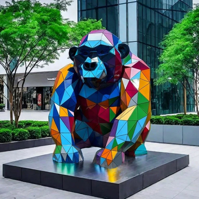 अच्छी कीमत चीन सजावट मूर्तिकला लेजर काटने स्टेनलेस स्टील बंदर मूर्तिकला ऑनलाइन