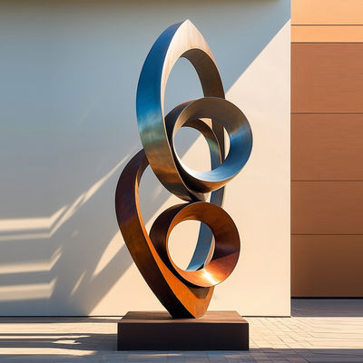 अच्छी कीमत सजावट जंग स्टील स्टेनलेस स्टील सर्कल मूर्तिकला के साथ मिलाएं ऑनलाइन