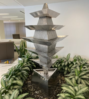 अच्छी कीमत सार्वजनिक सजावट आउटडोर गार्डन वाटर फाउंटेन स्टेनलेस स्टील मूर्तिकला ऑनलाइन