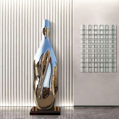 अच्छी कीमत Large Size Mirror Polished Stainless Steel Bottle Sculpture For Decoration ऑनलाइन