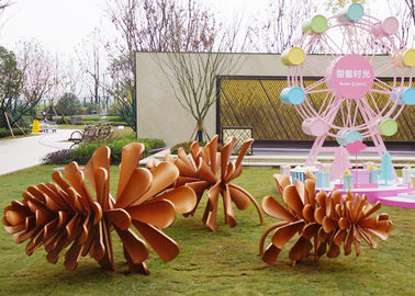 अच्छी कीमत गार्डन की सजावट के लिए बिग आउट डोर मेटल पाइन कोन स्कल्पचर स्टेनलेस स्टील ऑनलाइन