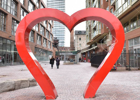 अच्छी कीमत पार्क सजावट लाल चित्रित दिल दरवाजा स्टेनलेस स्टील मूर्तिकला ऑनलाइन