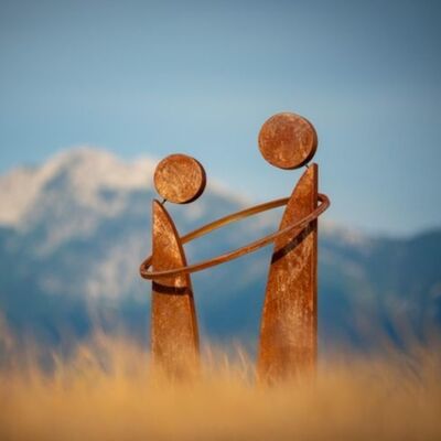 आउटडोर/गार्डन सजावट परिदृश्य के लिए कॉर्टेन स्टील मूर्तिकला अमूर्त कला