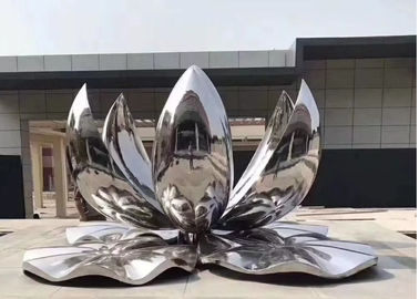 अच्छी कीमत बड़े पॉलिश स्टेनलेस स्टील आउटडोर धातु लोटस फूल मूर्तिकला ऑनलाइन