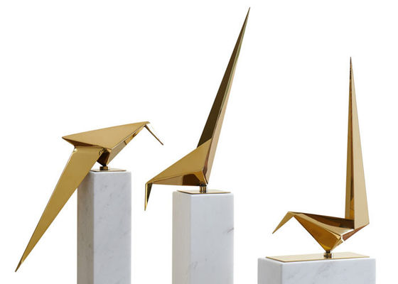 अच्छी कीमत पॉलिश स्टेनलेस स्टील Origami क्रेन आंतरिक सजावट के लिए मूर्तिकला ऑनलाइन